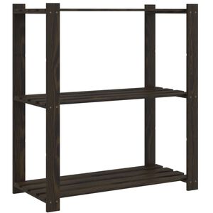 vidaXL F&ouml;rvaringshylla 3 hyllplan svart 80x38x90 massiv furu