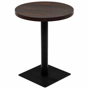 vidaXL Bistrobord MDF och st&aring;l rund 60x75 cm m&ouml;rk aska