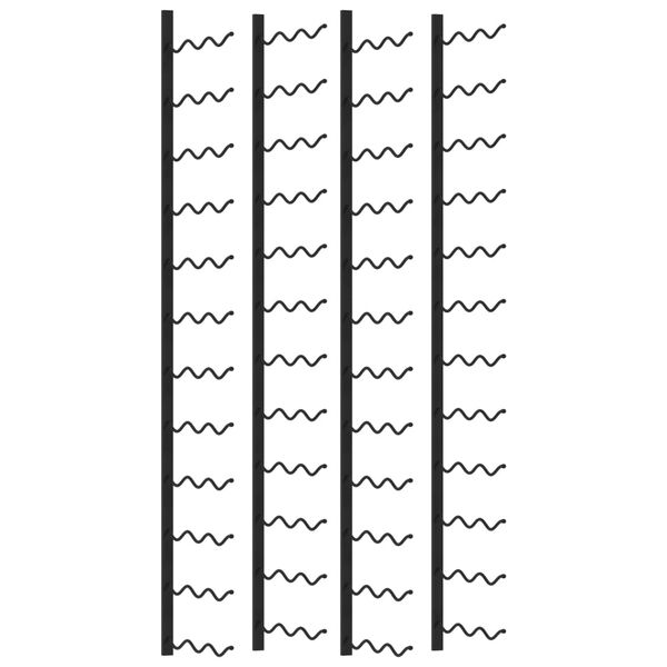 vidaXL Väggmonterade vinställ för 72 flaskor 2 st svart järn