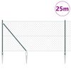 vidaXL St&auml;ngselstolpe Gr&ouml;n 1 x 25 m (60 x 60 mm n&auml;t) St&aring;l
