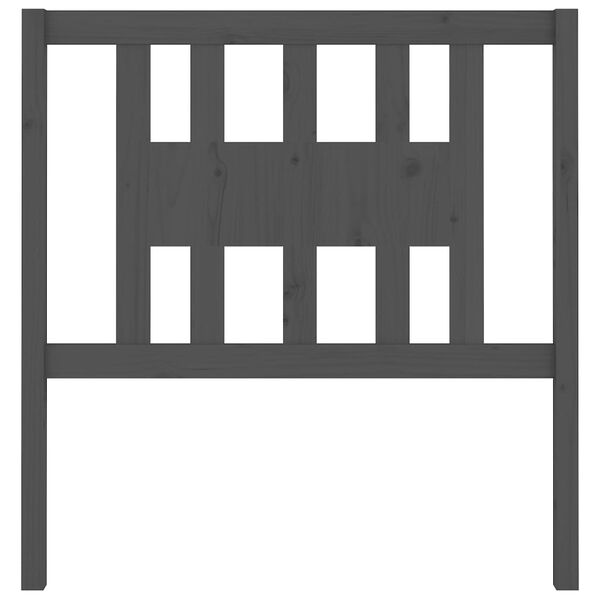 vidaXL Sänggavel grå 81x4x100 cm massiv furu