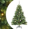 vidaXL Konstgjord julgran med 150 LED-lampor Gr&ouml;n 150 cm PE och PVC