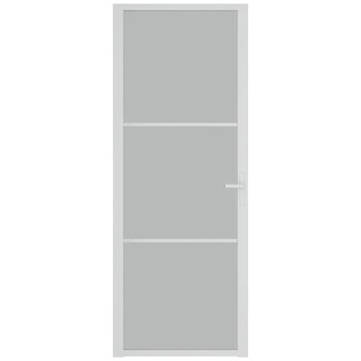 vidaXL Innerdörr 76x201,5 cm vit matt glas och aluminium