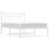 vidaXL S&auml;ngram med huvudgavel metall vit 100x200 cm