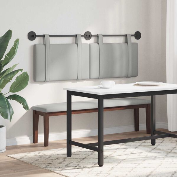 vidaXL H&auml;ngande Huvudgavel V&auml;ggmonterad Moln Gr&aring; 130 x 55 x 5 cm tyg