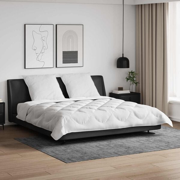 vidaXL Dunt&auml;cke med Kuddar med kudde 3 pcs Vit Mikrofiber