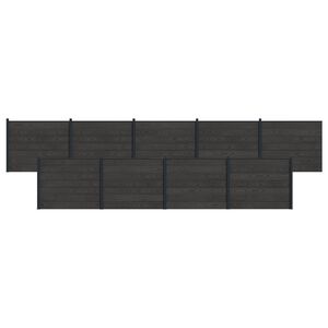 vidaXL St&auml;ngselpanel 9 pcs WPC och aluminium Svart