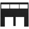 vidaXL Huvudgavel med hylla Svart Ek 120 x 17 x 102 cm Konstruerat trä