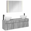 vidaXL Badrumssk&aring;psset 4 pcs Gr&aring; Sonoma 103,5 x 15,5 x 70 cm