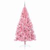 vidaXL Konstgjord F&ouml;rbelyst Julgran med 300 LED-lampor Rosa 240 cm PVC