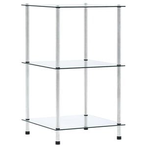 vidaXL Hylla 3 hyllplan transparent 40x40x67 cm h&auml;rdat glas