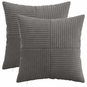 vidaXL Kudd&ouml;verdrag 2 st ALMELO M&ouml;rkgr&aring; 30 x 30 cm manchester