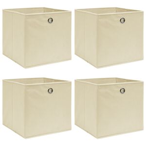 vidaXL F&ouml;rvaringsl&aring;dor 4 st gr&auml;ddvit 32x32x32 cm tyg
