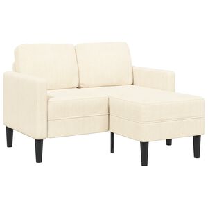 vidaXL 2-sitssoffa med sch&auml;slong L-formad gr&auml;ddvit 125 cm linne