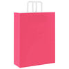vidaXL Pappersp&aring;sar 50 st med handtag rosa 32x12x42 cm
