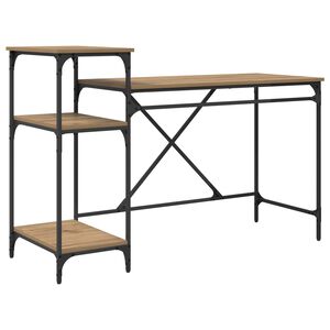 vidaXL Skrivbord Artisan Ek Konstruerat tr&auml; 135 x 50 x 90 cm