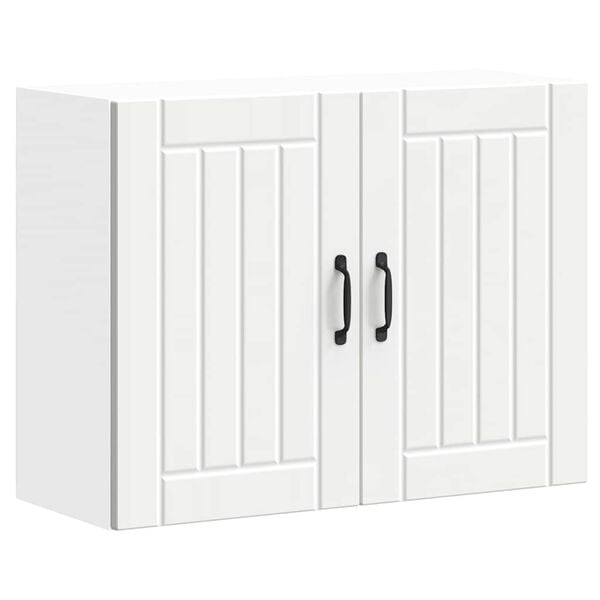 vidaXL V&auml;ggsk&aring;p f&ouml;r k&ouml;k Lucca vit konstruerat tr&auml;