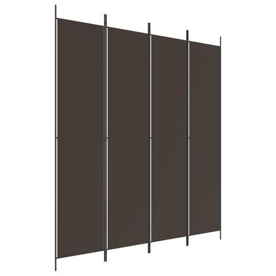 vidaXL Rumsavdelare 4 paneler brun 200x220 cm tyg