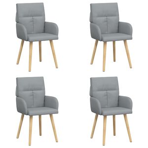 vidaXL Matstolar 4 st Tyg Ljusgr&aring; 60 x 56 x 96 cm