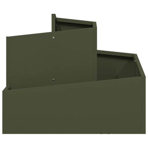 vidaXL Tr&auml;dg&aring;rdsplanterare Olivgr&ouml;n 60 x 60 x 50 cm Kallvalsat st&aring;l