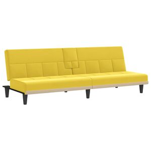 vidaXL B&auml;ddsoffa med kuddar ljusgul tyg