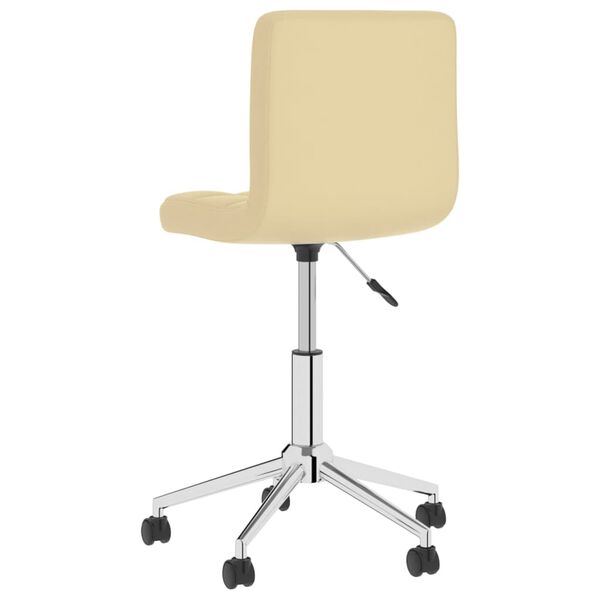 vidaXL Snurrbara matstolar 4 st gr&auml;ddvit konstl&auml;der