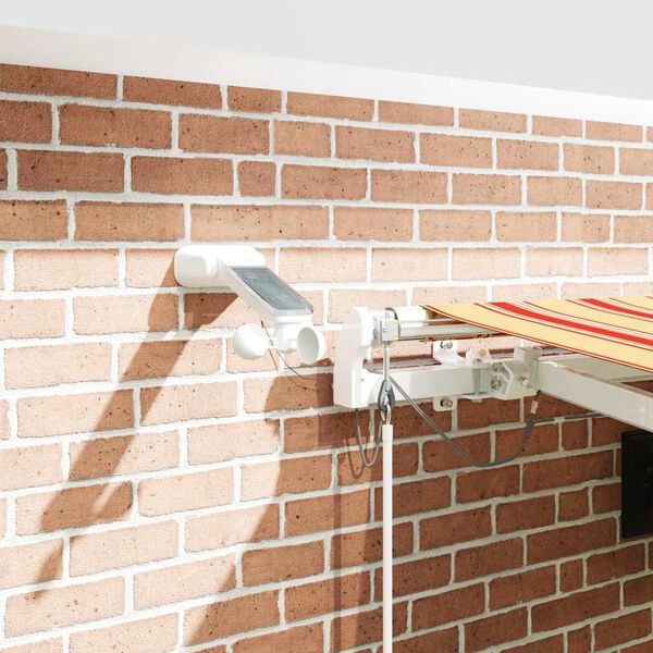 vidaXL Utf&auml;llbar markis med LED -remsljus Gul och Orange 450 &times; 300 cm