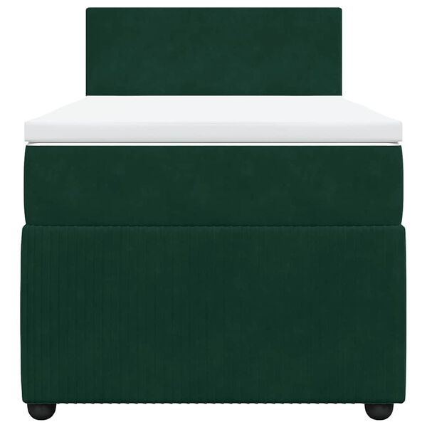 vidaXL Rams&auml;ng med madrass m&ouml;rkgr&ouml;n 80x200 cm sammet