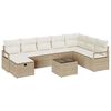 vidaXL Soffset 9 st 8-Antal sittplatser Beige och gr&auml;ddf&auml;rgad