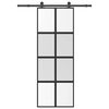 vidaXL Skjutd&ouml;rr med beslagset h&auml;rdat glas och aluminium 76x205 cm