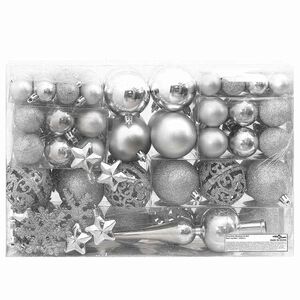 vidaXL Julgranskulor 111 delar silver polystyren