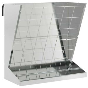 vidaXL H&ouml;utfodrare Silver 71 x 33 x 70 cm 5 kg Galvaniserat st&aring;l