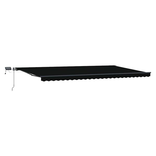 vidaXL Utf&auml;llbar markis med LED -remsljus Svart 600 &times;300 cm tyg