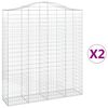 vidaXL Gabioner b&aring;gformade 2 st 200x50x220/240 cm galvaniserat j&auml;rn