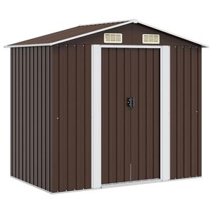 vidaXL F&ouml;rvaringsbod brun 204x132x186 cm st&aring;l