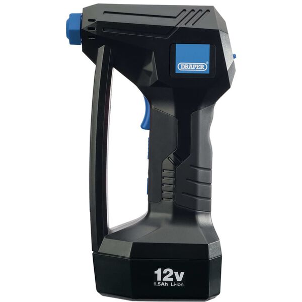 Draper Tools Sladdl&ouml;s luftkompressor med 1 x 1,5Ah-batteri 12V