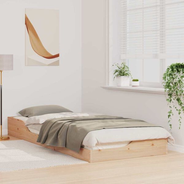 vidaXL S&auml;ngram Brun 90 x 220 cm Massiv furu