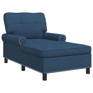 vidaXL Chaise Lounge med kudde Bl&aring; 91 x 157 x 91 cm tyg