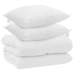 vidaXL Vinter T&auml;cke med kudde 3 st Vit Mikrofiber