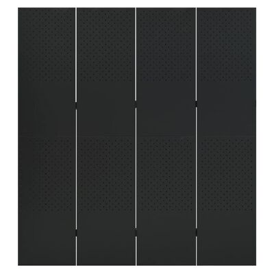 vidaXL Rumsavdelare 4 paneler 2 st svart 160x180 cm stål