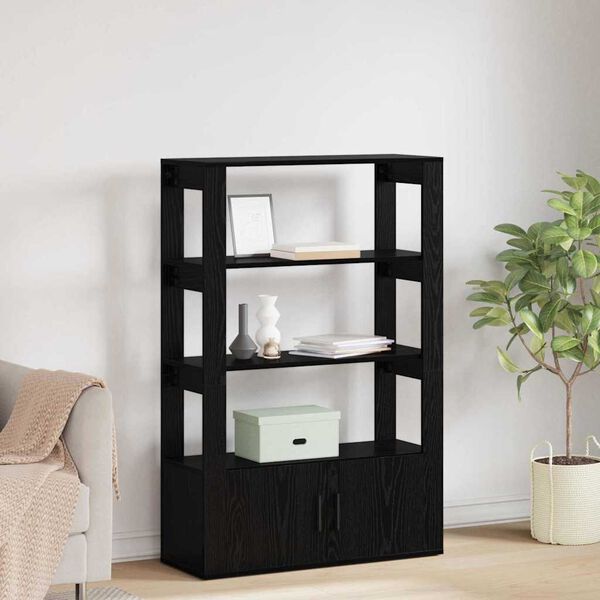 vidaXL Sideboard Svart ek 30 x 80 x 119.5 cm Konstruerat trä