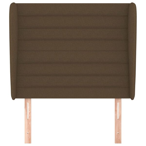 vidaXL S&auml;nggavel med kanter m&ouml;rkbrun 93x23x118/128 cm tyg