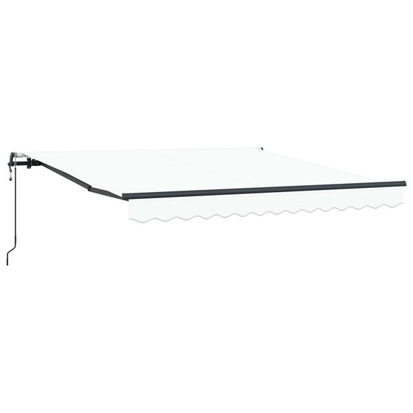vidaXL Utf&auml;llbar markis Vit 350 x 250 cm Duk och Aluminium