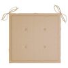 vidaXL Matstolar 8 st med beige dynor massiv teak