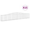 vidaXL Gabioner b&aring;gformade 15 st 400x30x60/80 cm galvaniserat j&auml;rn