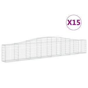 vidaXL Gabioner b&aring;gformade 15 st 400x30x60/80 cm galvaniserat j&auml;rn