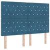 vidaXL LED Box S&auml;ng med madrass M&ouml;rkbl&aring; 140 x 200 cm Sammet