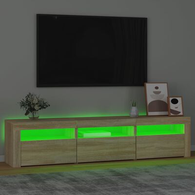 vidaXL Tv-bänk med LED-belysning sonoma ek 180x35x40 cm
