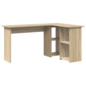 vidaXL Skrivbord Sonoma-ek 142 x 102 x 73 cm Konstruerat tr&auml;