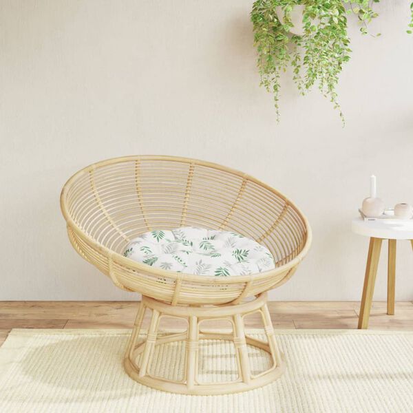 vidaXL Rund dyna bladm&ouml;nster &Oslash; 60 x11 cm oxfordtyg